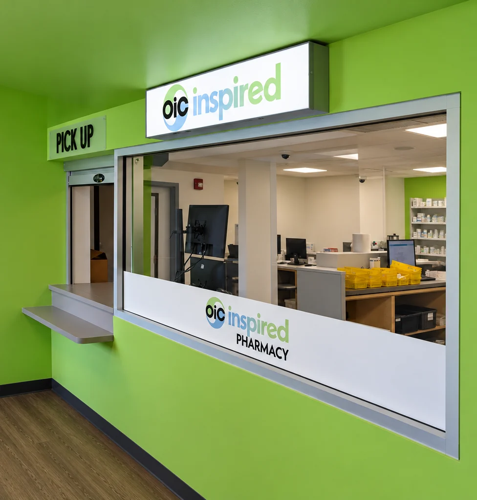 OIC Inspired Pharmacy pick-up window